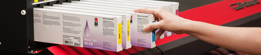 [Translate to Brasil:] Marabu digital printing inks for LED curing